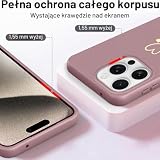 Yichxu Etui na telefon z łańcuszkiem dla iPhone 15 Pro Max z paskiem, zdobienie w kształcie serca, naszyjnik, etui z łańcuszkiem do zawieszenia, sznurkowe, odporne na wstrząsy etui z łańcuszkiem