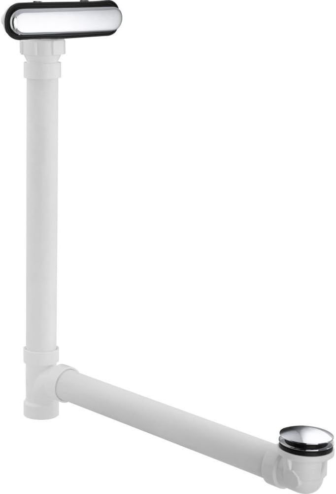 K-7272-CP Clearflo Slotted Overflow Bath Drain, Toe-Tap Stopper, Above- or Through-the-Floor Placement, Ball-Joint for Easy Installation, Sleek Design, 4.5 pounds, Polished Chrome