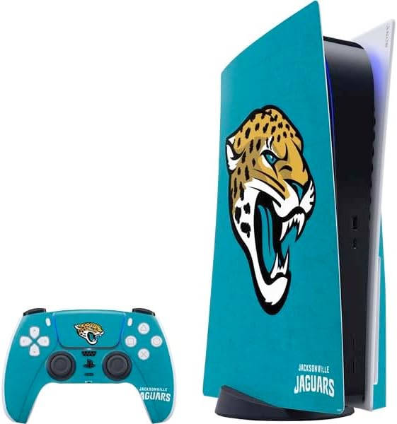 Skinit Decal Gaming Skin Compatible with PS5 Bundle - Officially Licensed NFL Jacksonville Jaguars Large Logo Design