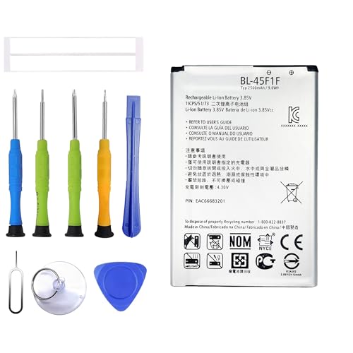 ERYNK BL-45F1F Rechargeable Battery Compatible with LG LV3 / Aristo MS210, K8 2017, Phoenix 3, Risio 2, Fortune 2, LMX210CM with Tools