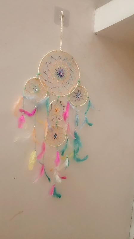 Dream Catcher Boho Wall Hanging Decor for Bedroom, Living Room, Kids Room Multicolour