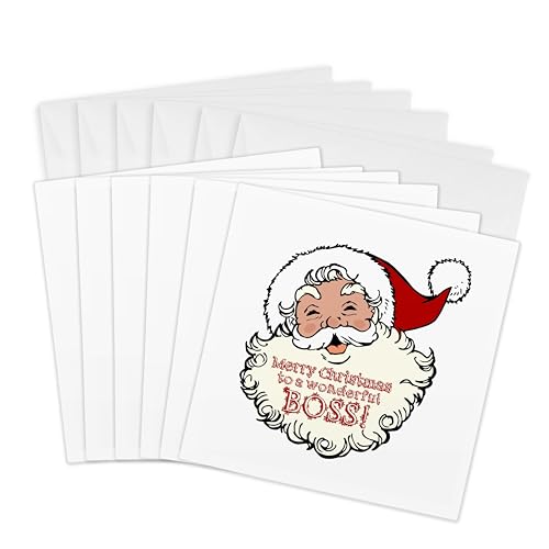 Cartes de vœux Père Noël riant pour accompagner vos cadeaux de table