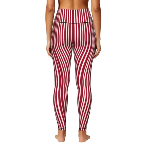 Leggings a cuadros rojos cómodos con bolsillos para evitar roces 4