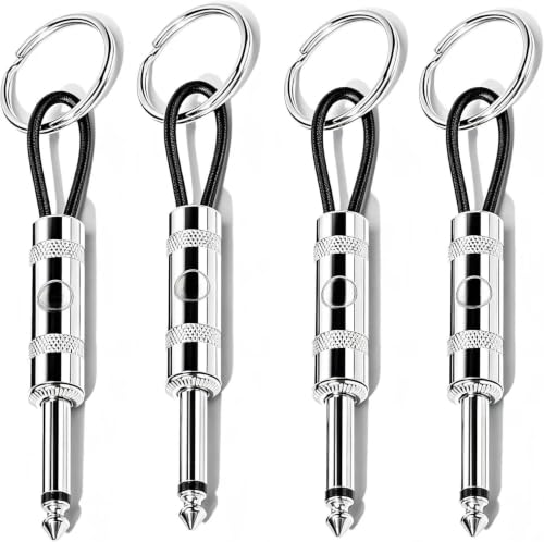 EHIOG 4 Pack Guitar Plug Keychain Wall Mounted Wall Mount Key Storage 6.35mm Audio Plug Type Keychain Music Enthusiasts Accessories for JCM800 Key Rack Hook