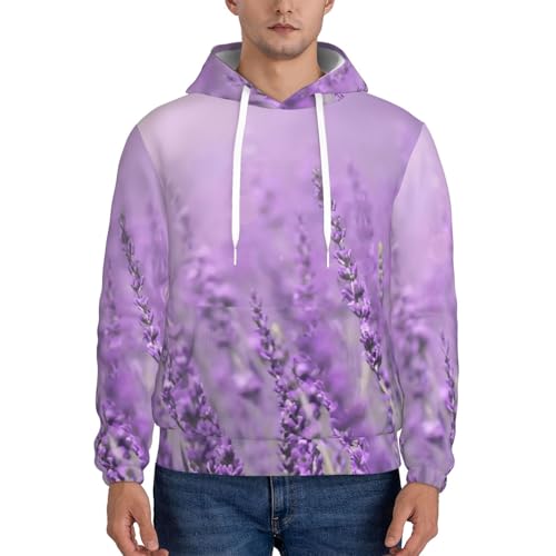 Pull en polyester pour homme avec sweat à capuche violet et poche - 2