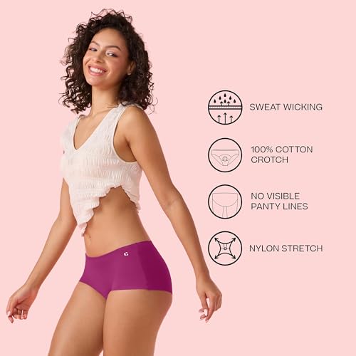 Image of Enamor Innovations Invisi, All Day Comfort, Mid Waist Boyshorts Panty for Women - No Visible Panty Lines, Breathable, Sweat Wicking, Free Cut, Full Coverage - PS40