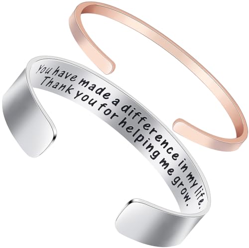 Product Image of the MS. CLOVER Teacher Appreciation, You Have Made A Difference In My Life. Thank You for Helping Me Grow Bracelet, Thank You Gift, Teacher Gift.