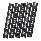 SHINEOFI 5pcs Aquarium Stickers 10-40°c 50-104°f Stick-on Temperature Strips for Fish Tank Monitoring
