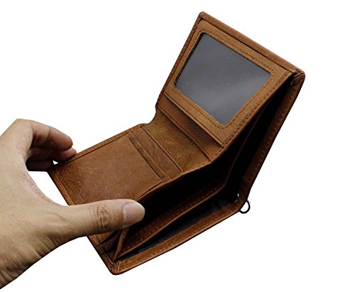 Scorpion Mens Biker Trucker Leather Wallet with Long Anti Theft Chains4