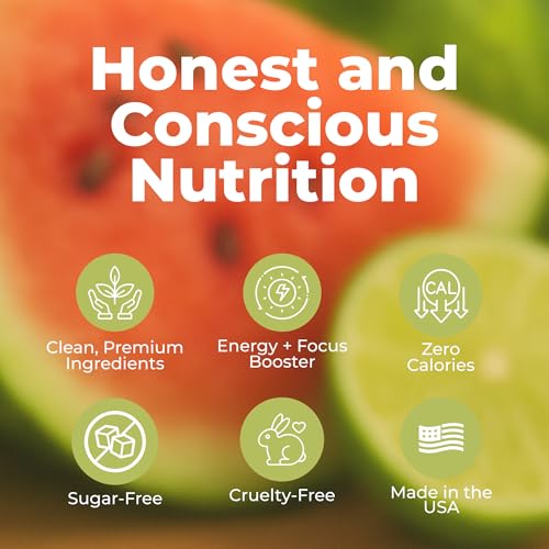 Image of About Time Pre Workout Energy + Focus, Watermelon | 60mg Caffeine from Green Tea, Natural Flavors, No Jitters or Crashes, No Stim, Gluten Free, Sugar Free, 60 Servings