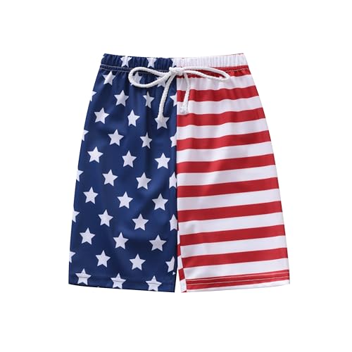 Image of 4th Of July Boys American Flag Button Up Baseball Jersey Shirt Shorts Set for 2-14 Years Kids Independence Day Outfit