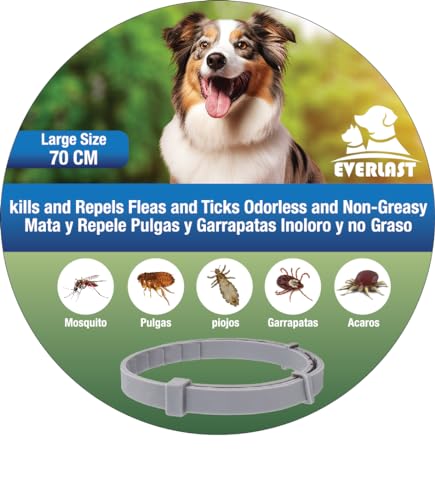 Tempotech Original ® Collar Antiparasaitario - Perro y Gatos - 8 Meses de Protección - contra Pulgas Garrapatas Mosquitos Ácaros y Piojos 70 CM Apto a Partir de 10 kg