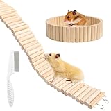 Échelle en bois pour hamster - 60 x 8 cm - Pont d'escalade - Pont d'escalade - Clôture en bois flexible - Pont suspendu - Pont en bois flexible pour cage - Accessoires de cage - Petit animal pour