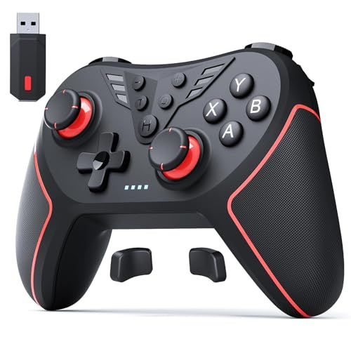 RivalPlay Wireless Controller for PC - Hall Effect Joystick, 2.4G & Wired 1000Hz Polling Rate, Remappable Buttons, Adjustable Turbo & Vibration - Gaming Controller for PC Windows 11, 10, 7 & 8