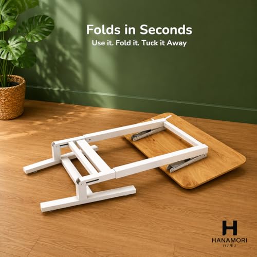 Image of Hanamori Rise: (Self-Installing) Height Adjustable - 3 Heights | No - Problem Table | Foldable - No Tools Needed Setup | Desk for WFH and Work | Study Table | Work Desk for Laptop /PC