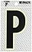 Brady 3010-P 3-1/2" Height, 2-1/2" Width, B-309 High Intensity Prismatic Reflective Sheeting, Black And Silver Color Glow-In-The-Dark/Ultra Reflective Letter, Legend "P" (Pack Of 10)