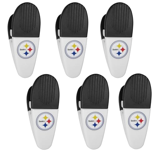 Siskiyou Sports NFL Pittsburgh Steelers Chip Clip Magnets, 6pk White, One Size