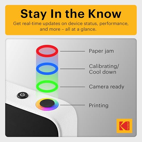 Image of Kodak Printomatic+ Instant Print Digital Camera Starter Bundle + Carrying Case + Zink 20pk Sticky-Back Photo Paper - 10MP, Full-Color Photos, GB LED Status Indicator - Black