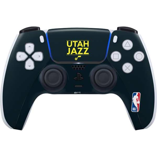 Skinit Decal Gaming Skin Compatible with PS5 Controller - Officially Licensed NBA Utah Jazz Standard - Black Design