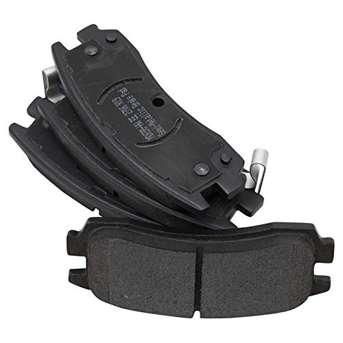 Image of TRQ Performance Rear Performance Brake Pad & Rotor Kit Semi-Metallic Premium G-Coated Compatible with 2002-2006 Buick Rendezvous 2002-2004 Chevrolet Venture Oldsmobile Silhouette