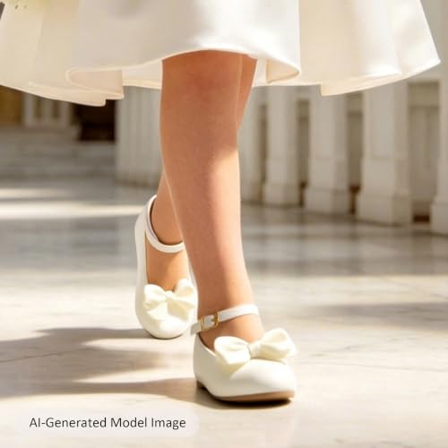 Image of Felix & Flora Toddler Flower Girl Dress Shoes - Baby Girl Ballet Mary Jane Flats for Party School Wedding