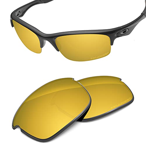 Image of Performance Replacement Lenses Compatible with Oakley Bottle Rocket OO9164 Polycarbonate Polarized Etched-Golden Yellow