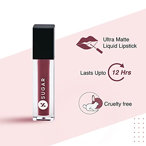 Image of SUGAR Cosmetics - Smudge Me Not - Mini Liquid Lipstick - 09 Suave Mauve - (Mini 1.1ml) - Ultra Matte, Transferproof and Waterproof, Lasts Up to 12 hours