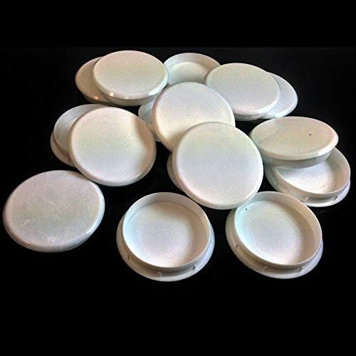 35mm White Hinge Hole Cover Caps Kitchen Doors (2 x