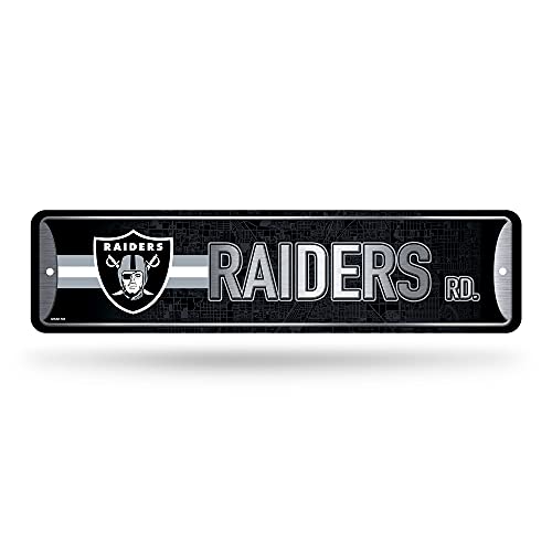 Rico Industries NFL Las Vegas Raiders Home Dcor Metal Street Sign (4 x 15) - Great for Home Office Bedroom & Man Cave - Made