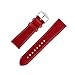 Price comparison product image Hirsch Osiris Calf Leather Watch Strap with Buckle in RED (20mm, Silver Buckle)