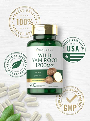 Carlyle Wild Yam Root Capsules Close Up Bottle