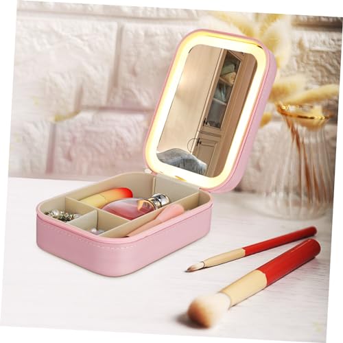Trousse de toilette LED rechargeable et compacte avec compartiments de voyage divisés