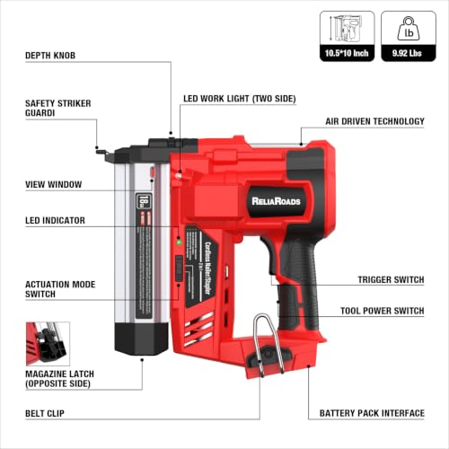 ReliaRoads 18V Cordless Brad Nailer
