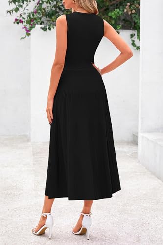 prettygarden womens summer pleated midi work dress