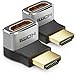Produktbild deleyCON 2 Stück HDMI Adapter Kupplung Verbinder 270° Winkel 8K@60Hz / 4K@120Hz UHD Aluminium HDMI 2.1 ARC HDR10+ Dolby Vision VRR ALLM 48Gbps 270° Gewinkelt Grau Schwarz