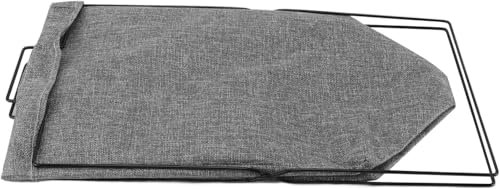 Image of DecorTwist Foldable Laundry Basket with Metal Stand - Large Fabric Clothes Hamper with Handles (36 x 38 x 58 cm) | Freestanding Dirty Clothes Basket for Bedroom, Bathroom & Laundry Room, Grey