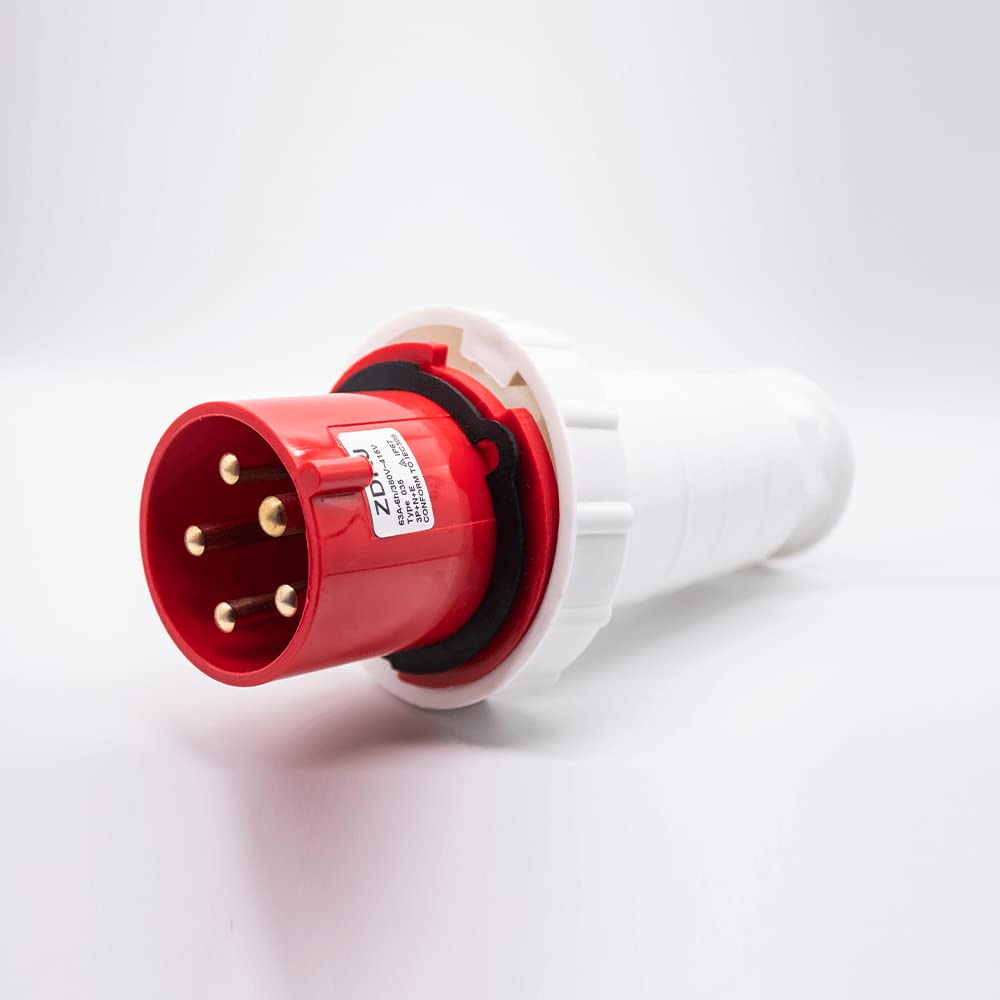 Conector industrial IEC60309, 5 polos, 63 A, 380 V-415 V, 3 , 6 h, IP67
