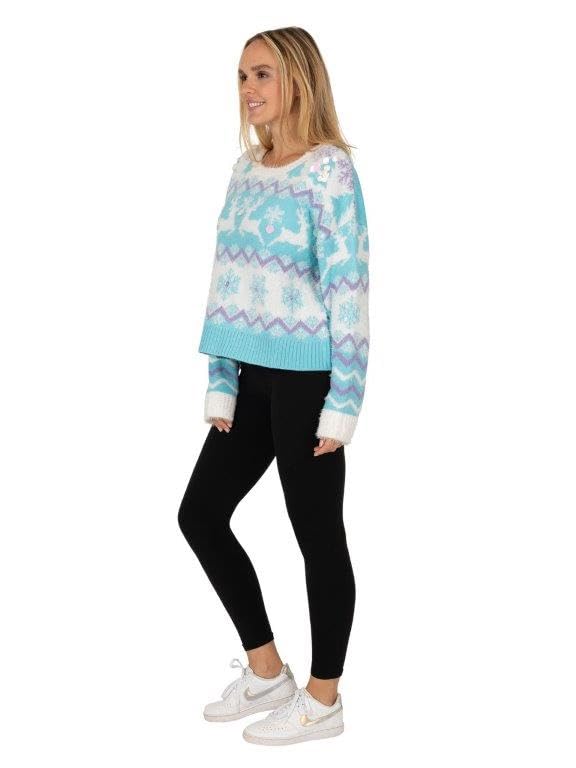 Blizzard Bay Women's Fairisle Snowflake Ugly Christmas Pullover - Image 2
