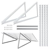 NuaSol Halterung für Solarpanel Aufständerung bis 118 cm Flachdach PV Solarmodul | Verstellbar 0-90° | Set | Aluminium | Montagematerial