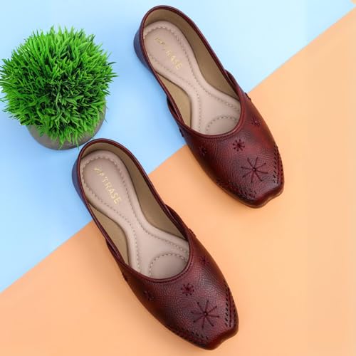 Image of TRASE Traditional Jutti for Women & Girls | Flat Sole, Soft Lining, Cushion Footbed | Comfortable Ethnic Footwear for Festive, Wedding & Casual Wear