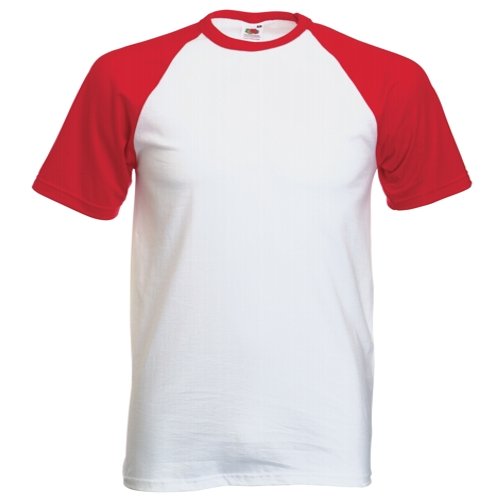 Fruit of the LoomBaseball T-Shirt - White / Red XL