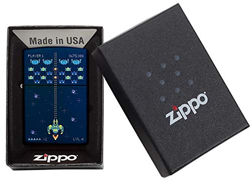 Image of Zippo Pixel Game Design Navy Matte Pocket Lighter