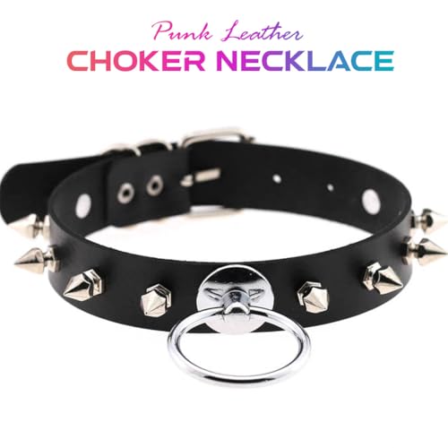 CLOACE Punk Leather Choker Necklace Black Gothic Collar Chokers Necklaces Wide Leathers Costume Jewelry Accessories for Women2