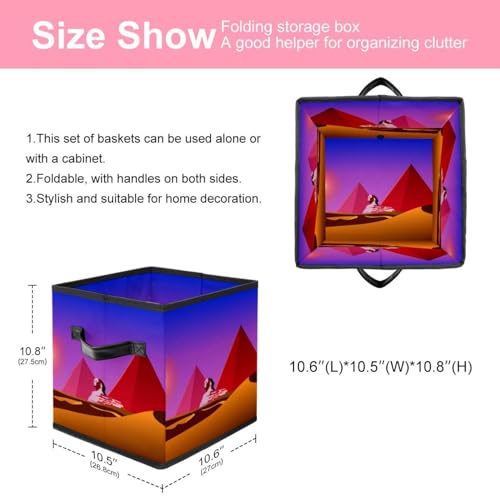 Boîte de rangement pliable cube motif pyramide pour placard - 3
