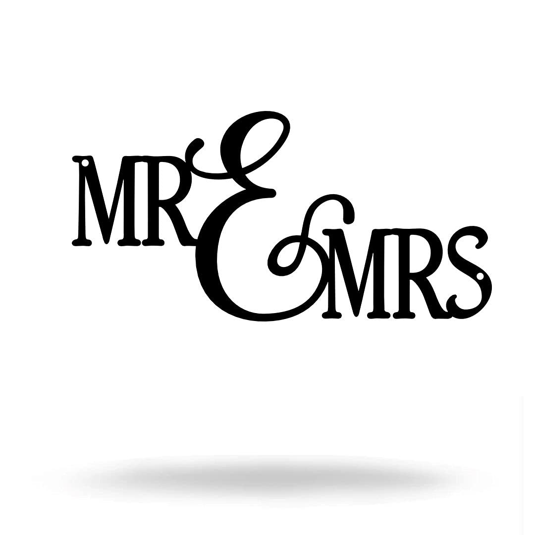 Steel Roots Decor STOCK-SR-MRMRSWORD-12-BLK Mr and Mrs Sign Wall Decor, 12-inch Length, Black