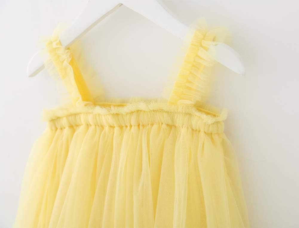 Baby Girl Tutu Dresses Sleeveless Toddler Flower Tulle Dress Princess Soft Pom Sundress - Image 3