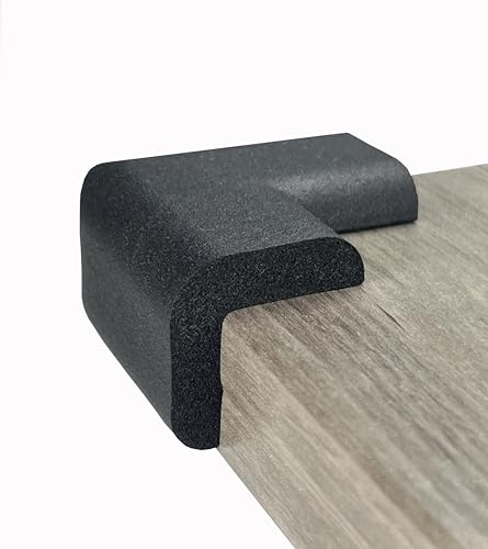 Image of Kidkusion Corner Cushions, Black - 8 Pack | Foam Safety; Table Protector; Furniture Safety; Edge Guard
