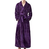 👧👧 Tejido Lujoso Super Suave Ducha Mujer Súper en Peluche Ducha,Playa - Color Hombre Invierno Franela Sólido Larga Ropa Casa Clásico Unisex del poliéster,Suave Comodo Agradable Largo Bolsillos Parche Bolsillo Pecho Caballeros Señoras Robe Luxury