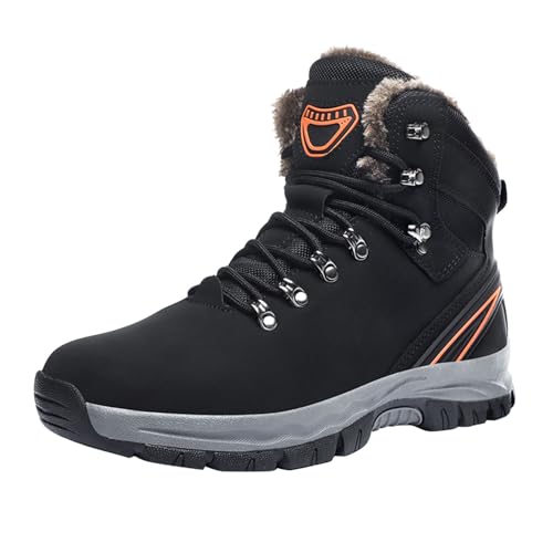 Generisch 2025 par estilo hombre invierno nieve botas calientes grueso alto top deportes al aire libre senderismo zapatos diabéticos hombres talla 47, Negro , 48 EU