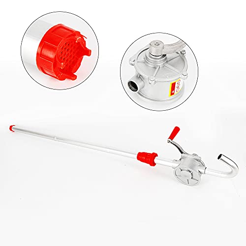 Aluminum Alloy Rotary Barrel Pump - 10 Gpm Manual Hand Pump For Oils, Fuels, Gasoline, Kerosene, And Water Transfer - Compatible With 55 Gallon Drums, Barrels, And Small Tanks #TOP3